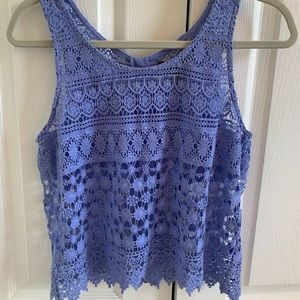Forever 21 Blue Crochet Tank Top
